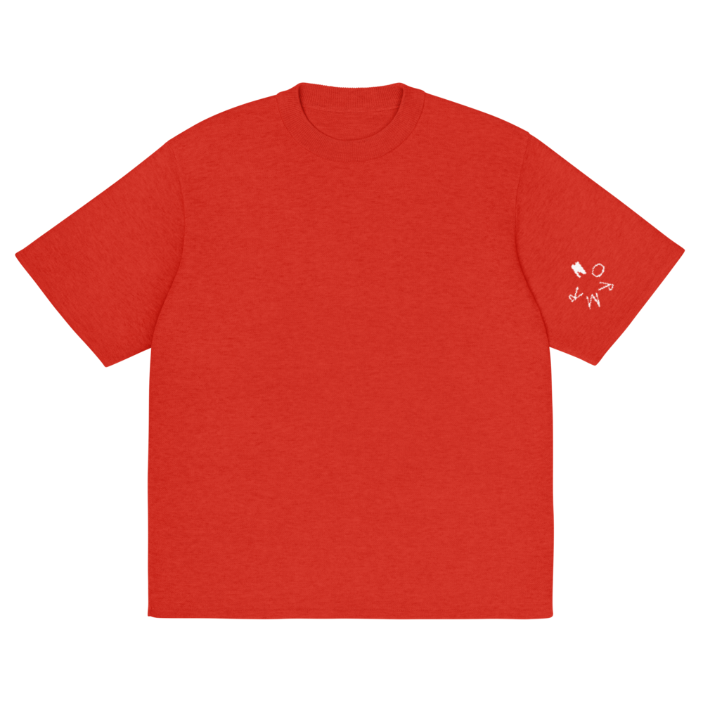 Red shirt flatlay